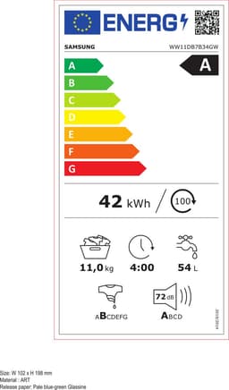 Samsung Bespoke WW11DB7B34GWU3 - Wasmachine - 11 Kg - 7000 series - 20% zuiniger dan energielabel A — thumbnail 3