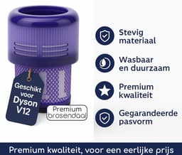 Brosendaal Filter geschikt voor Dyson V12 - Geschikt voor alle V12 modellen - SV20 | SV26 | SV30 | SV46 - Uitwasbaar en Herbruikbaar - 2 stuks — thumbnail 3