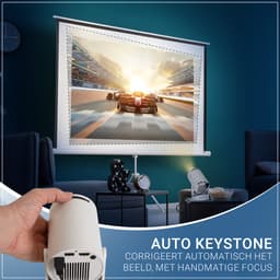 Blume Living® LED Mini Beamer BL300 Ultra Smart Projector + Ingebouwde Speaker - 4K-ondersteuning - LED Beamer met Android 14 – Short Throw & WiFi - Draagbare Home Cinema, Outdoor — thumbnail 3