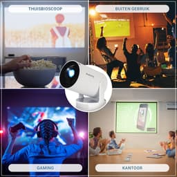 Blume Living® LED Mini Beamer BL300 Ultra Smart Projector + Ingebouwde Speaker - 4K-ondersteuning - LED Beamer met Android 14 – Short Throw & WiFi - Draagbare Home Cinema, Outdoor — thumbnail 5