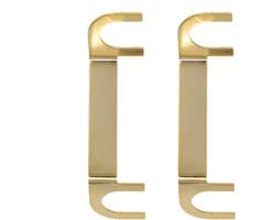 2-Stuks Luidsprekerbedradingsconnector - Verdikte koperen audioconnector - Gebogen plaat met positioneringsplaat - Luidsprekerdraadconnector - Eenvoudig te installeren - Geschikt voor het aansluiten van luidsprekers en versterkers - Goud
