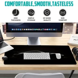 Grote Gaming Muismat 40x90 cm – Matte Zwarte Desk Mat met Sportauto Design – Antislip Rubber Bureaumat voor Gaming, Thuis & Kantoor – Extra Grote Rechthoekige Muismat voor Toetsenbord & Muis – Stijlvolle Werkplek Accessoire — thumbnail 3
