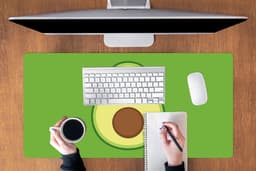 Muismat XXL 100x50 cm - Bureau onderlegger - Bureau mat Avocado - Groen - Speels - Bureaumat - Gaming mousepad xl - Bureaulegger groot - Computer deskmat — thumbnail 3