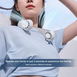 Draagbare Nekventilator met 360° Luchtstroom - Oplaadbare USB Ventilator met 3 Snelheden voor Thuis, Kantoor, Outdoor en Sport — thumbnail 2