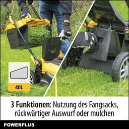 Elektrische Grasmaaier 1600 W met 380 mm Ø - Grasmachine met Grasopvangsysteem, Mulchen en Achteruitworp — thumbnail 5
