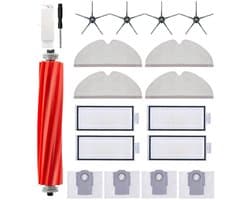 PolkaHome® Vervangingsset geschikt voor Xiaomi Roborock Q7 / Q7+ / Q7 Max+ robotstofzuiger, Accessoireset voor robotstofzuigers, accessoires , 1 hoofdborstels, 4 stofzakken, 4 zijborstels, 4 High-Efficiency filters, 4 dweildoek. Onderdelen.