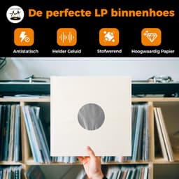 LP beschermhoezen - LP hoezen - Antistatische voering binnenhoes - 25 stuks - LP binnenhoezen - Wit - 80 gram - Vinyl hoezen — thumbnail 3