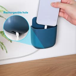 JeiibrZui Opbergdoos Voor Afstandsbediening - Houder Voor Afstandsbediening - Zelfklevend & Grote Inhoud Met Kabelgleuf - 6 Stuks - Thuis En Kantoor Wit — thumbnail 3