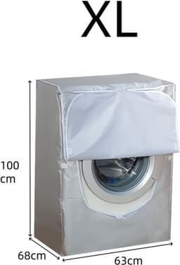 Wasmachinehoes - Stofdicht en waterdicht polyester - Wasmachine-drogerhoes met zilveren coating - Verstelbare zonwering - voor bovenladers en drogers - Frontlaadwasmachine - XL — thumbnail 4