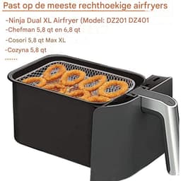EXCITAT Airfryerrek - Airfryeraccessoire - Stapelbaar - 19 x 13 x 9 cm - Geschikt voor NINJA Foodi Dual Zone Airfryer — thumbnail 6