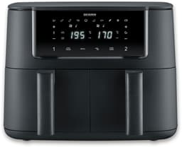 Severin FR 2463 Black Line Dual - Dubbele airfryer - Hetelucht friteuse - Touchscreen - 2x 4 liter - 11 Automatische programma's - Sync cook & finish – Zwart — thumbnail 10