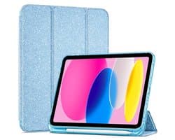 Beschermcase voor iPad 11 Inch 2025 en 10.9 Inch 2022 – Blauw Glitter, Schokbestendig, Verbeterde Bescherming