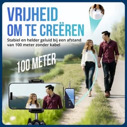 Strolox® Draadloze Microfoon Pro - 2 Stuks - Oplaadcase - Lavalier - Windshields - Dasspeld - Lange Batterij - USB-C/Lightning - Plug & Play — thumbnail 5