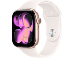 Apple Watch 11 - Wifi - 46mm - Rose Goudkleurig Aluminium Case with Light Blush Sport Band - M/L