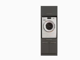 Wasmachine kast met verhoger en bovenkast - Wasmachine kast - Wasmachine ombouw meubel - Antraciet - Wasmachine ombouw kast - Hoogte 200 cm - Met bovenkast — thumbnail 5