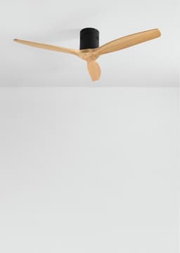 CREATE - Plafondventilator 40W silent 100% hout (Ø132cm) (ruimtes 10m²-25m²) - Zwart / Licht hout - Geen licht - Afstandsbediening - WIND CALM NATURAL WOOD — thumbnail 1