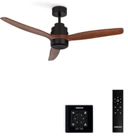 Zwarte Plafondventilator met Donkerhouten Vleugels, 132 cm, 6 Snelheden, Stil, Timer en Afstandsbediening — thumbnail 3