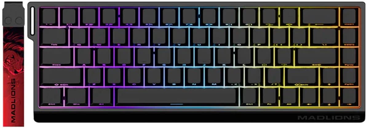 MADLIONS MAD 68 PRO - Hall Effect - 8000hz - 0.1ms - Aluminium - Magnetisch Toetsenbord - RGB - 68% - QWERTY - Gaming Toetsenbord - Magnetic Silver Switches - Zwart — afbeelding 1
