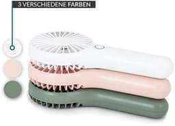 Handventilator met 10 uur accu, 2600 mAh, 3 standen - USB mini-ventilator in roze — thumbnail 3