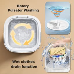10L Grote Grensoverschrijdende Opvouwbare Wasmachine met Groot Ondergoed, Sokken, Babykleding en Kleine Mini Wasmachine (Paars) — thumbnail 2