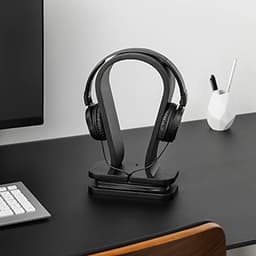 Houten Hoofdtelefoonhouder - Universele Houder met Kabelbeheer - Minimalistisch Design — thumbnail 3