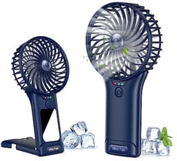 Draagbare USB Mini Ventilator met Spiegel - Stil, 4 Snelheden, 2000mAh, Perfect voor Thuis en Reizen — thumbnail 4