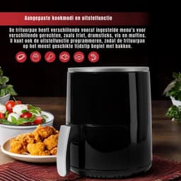 SCH® Mini airfryer - Airfryer - Airfryer klein - Zwart - 28cm x 22cm x 29cm — thumbnail 8