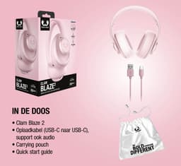 Fresh 'n Rebel Clam Blaze 2 – Draadloze Bluetooth Koptelefoon – 80 uur Speelduur – Inclusief App - Met volume wiel - Pastel Pink — thumbnail 9