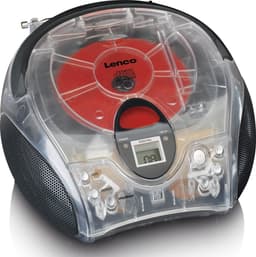 Lenco SCD-24 Transparant - Draagbare CD Speler met FM Radio - Stereo Boombox - Werkt op Netstroom en Batterijen — thumbnail 1