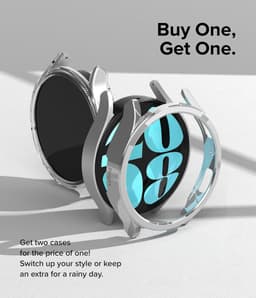 Ringke Slim Hoesje (2-Pack) Geschikt voor Samsung Galaxy Watch 6 40MM - Bumper Case - Lichtgewicht - Transparant Zilver — thumbnail 2