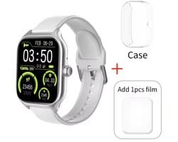 Sjika - Max Smartwatch – Inclusief Hoesje + Screen Protector – ECG, Bloeddrukmeting, SpO2, Hartslag & Slaapmonitor – Fitnesshorloge Voor Android & iOS – Multisport Modes - Grijs - Voor mannen en vrouwen - Perfect cadeau