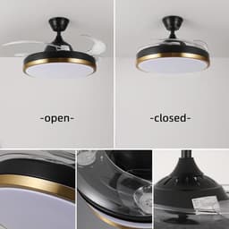 Intrekbare Plafondventilator met Verlichting en Bluetooth Speaker — thumbnail 3