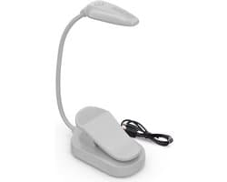 Oplaadbare Boekenleeslamp met Warm & Koel Licht, Flexibele Hals en Klem
