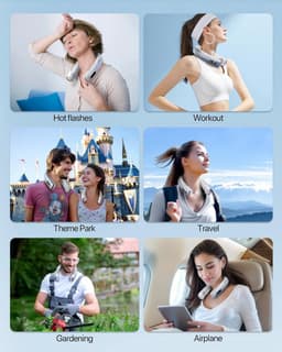 Draagbare Nekventilator met 4 Turbines en Neksteun - Oplaadbaar — thumbnail 4