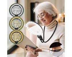 Handsfree Vergrootglas Met Licht en Zwanenhals - 4.3 Inch HD Lens - Oplaadbaar voor Lezen en Hobby