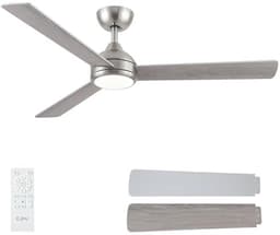 Stille Plafondventilator 132 cm met Verlichting en Afstandsbediening, 6 Snelheden, Dimbaar, Timer voor Slaapkamer en Woonkamer — thumbnail 3