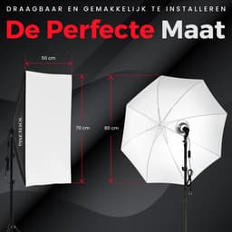 Pixetool Green screen 3 x 3M met Achtergrondsysteem 2,6 x 3M – Fotostudio Set – Greenscreen Set – Inclusief, Softbox, Paraplu’s, Lamphouders, LED lampen, Reflectiescherm & Draagtas — thumbnail 4