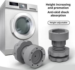 Vier trillingsdempende voetjes Geschikt voor wasmachines, in hoogte verstelbaar, antislip, schokabsorberend, geluidsreducerend, trillingsdempend, rubberen stelvoetjes en stabilisatoren. — thumbnail 2