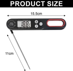 Mmgoqqt - 1 Stuk Voedselthermometer - Digitale Keukenthermometer - Zwart - Standard - Voor Koken, Bakken, Grillen, Bbq En Airfryer - Nauwkeurige Temperatuurmeting — thumbnail 5