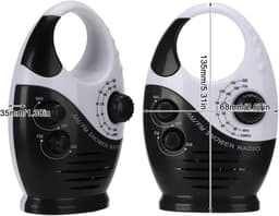 Waterdichte doucheradio, Multifunctionele draagbare AM/FM-radio met haak, ingebouwde luidspreker, op batterijen werkende radio voor badkamer, keuken en buitengebruik Dagelijks waterdicht，Zwart - Cyslmuk® — thumbnail 4