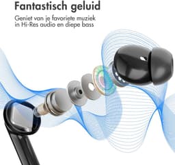 iMoshion Aura Pro Earbuds - Draadloze Oordopjes met Active Noise Cancelling (ANC) - Wireless Bluetooth Earphones - Oortjes - Zwart — thumbnail 3