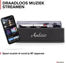Retro platenspeler - Audizio Reno - Bluetooth platenspeler - LP speler met auto-stop - Zwart — thumbnail 5