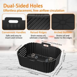 Dubbellagige Stapelbare XL-model SL400EU-accessoireset Voor Ninja-heteluchtfriteuse (2-delige Set), Siliconenvorm Voor Heteluchtfriteuse Met Twee Zones, Inhoud 7,6 L/9,5 L, Siliconen Bakvorm Voor Heteluchtfriteuse, Siliconen Bakplaat — thumbnail 2