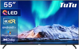 TuTu Android Smart TV - QLED 4K Ultra HD - 55 inch/140 cm - Voice Controle & Streaming apps - HDMI x3, USB x2, CI+ - Tripple Tuner DVB-T/T2/S/S2/C - Frameless Design - Geassembleerd in Eindhoven - TUQ55UN1 — thumbnail 1
