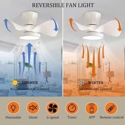 Moderne Plafondventilator Met Stille Ventilator & Dimbaar Licht - 55cm - Inclusief Afstandsbediening — thumbnail 4
