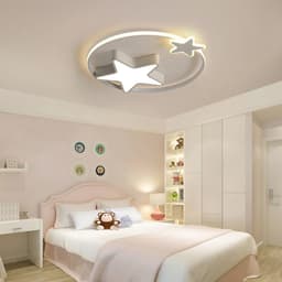 Dimbare Led-plafondlamp voor Kinderkamer met Afstandsbediening en Sterren Motief - 40 cm — thumbnail 1