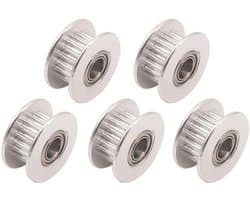 Aluminium Timing Belt Idler Pulley voor 3D Printer - Tandloze 20 Tanden 5mm Boor
