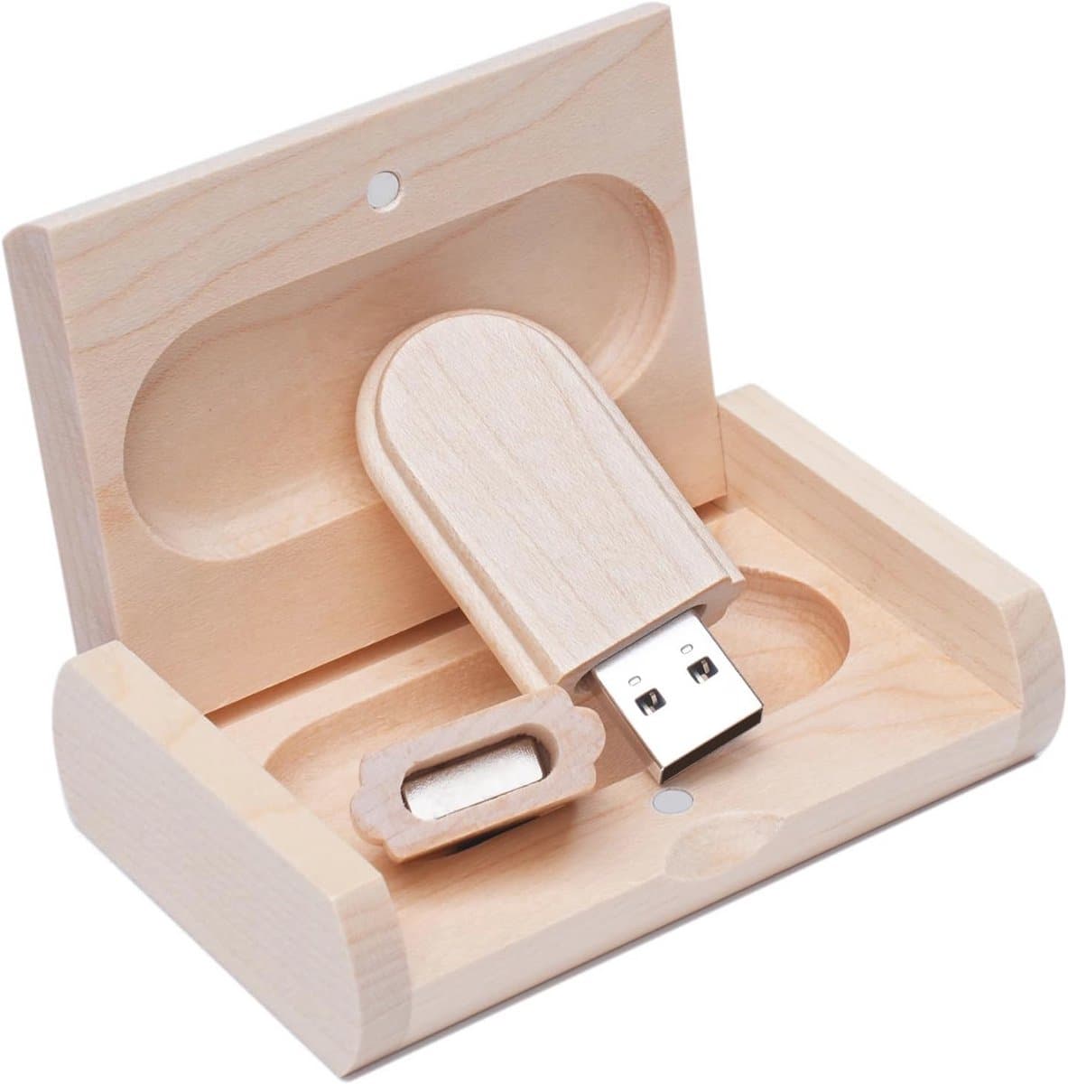 Externe USB schijf met houten behuizing en opslagcapaciteit tot 64 GB — afbeelding 1