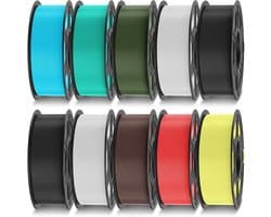 3D-printerfilament PLA 1,75 mm - 10 kg bundel met 10 kleursamenstellingen