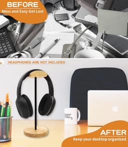 Hoofdtelefoonhouder van Natuurhout en Aluminium - Functionele Oplossing voor Alle Headsets — thumbnail 3